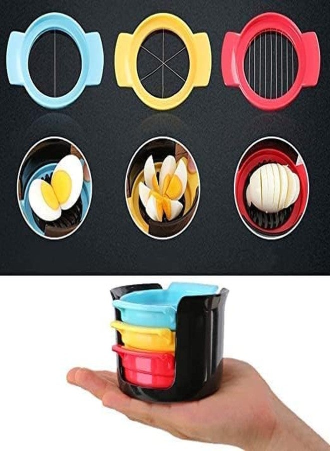 KRIVTEJ 3 in 1 Egg Slicer- Multipurpose Stainless Steel Wires Egg Slicer Cutter for Easy to Cut Hard-Boiled Eggs and Soft Fruit Cutting - Image 5